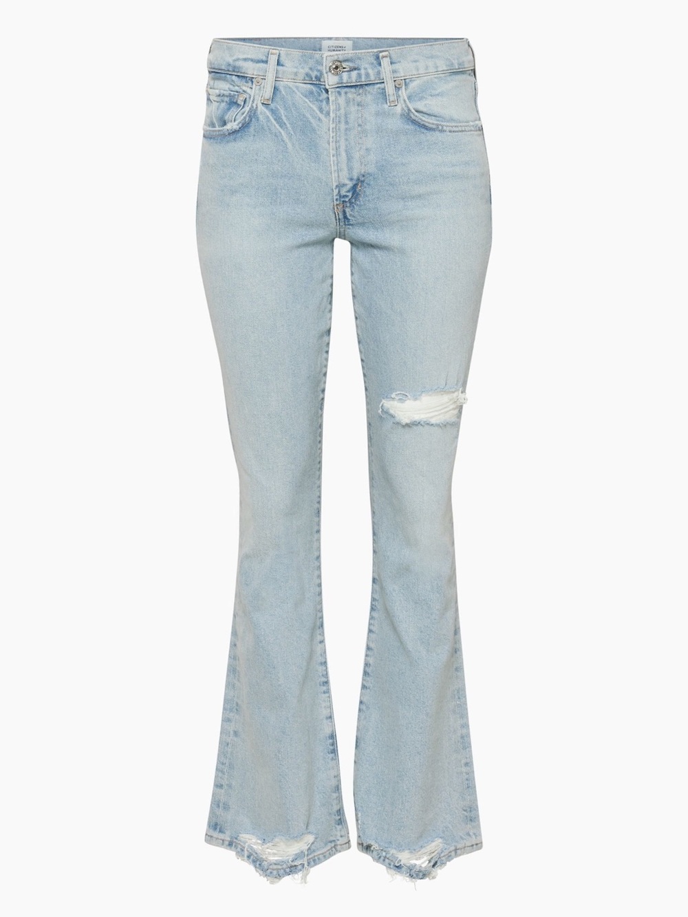 Aritzia Citizens Of Humanity Light Blue Distressed Flare Jeans